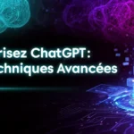 ChatGPT techniques avancées bannière professionnelle 2025 avec robot IA circuits néon fond noir
