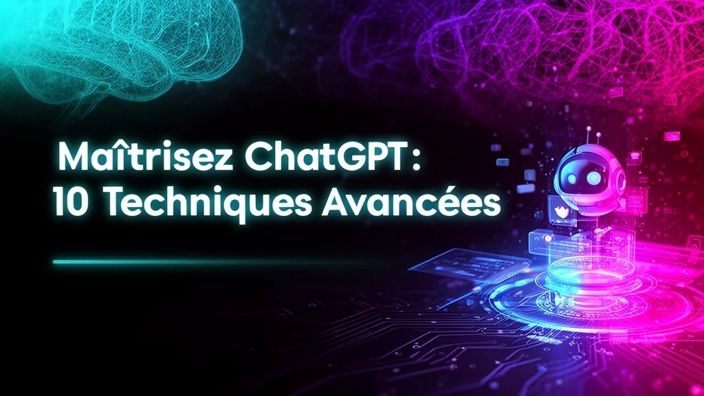 ChatGPT techniques avancées bannière professionnelle 2025 avec robot IA circuits néon fond noir