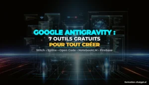 Google Antigravity : 7 outils gratuits pour tout créer - Stitch, Spline, Open Code, NotebookLM, Firebase