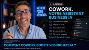 Illustration Claude Cowork, assistant IA qui exécute des tâches business