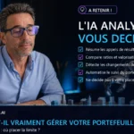 Christophe Girard garde la décision finale pendant qu'un bras robotique analyse un portefeuille boursier
