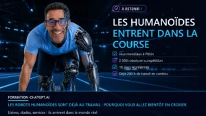 Christophe Girard en cyborg au départ d'une course de robots humanoïdes