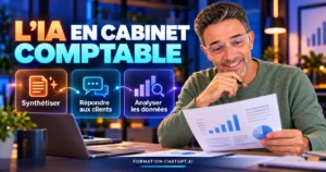 Illustration IA cabinet comptable avec Claude, trois usages concrets